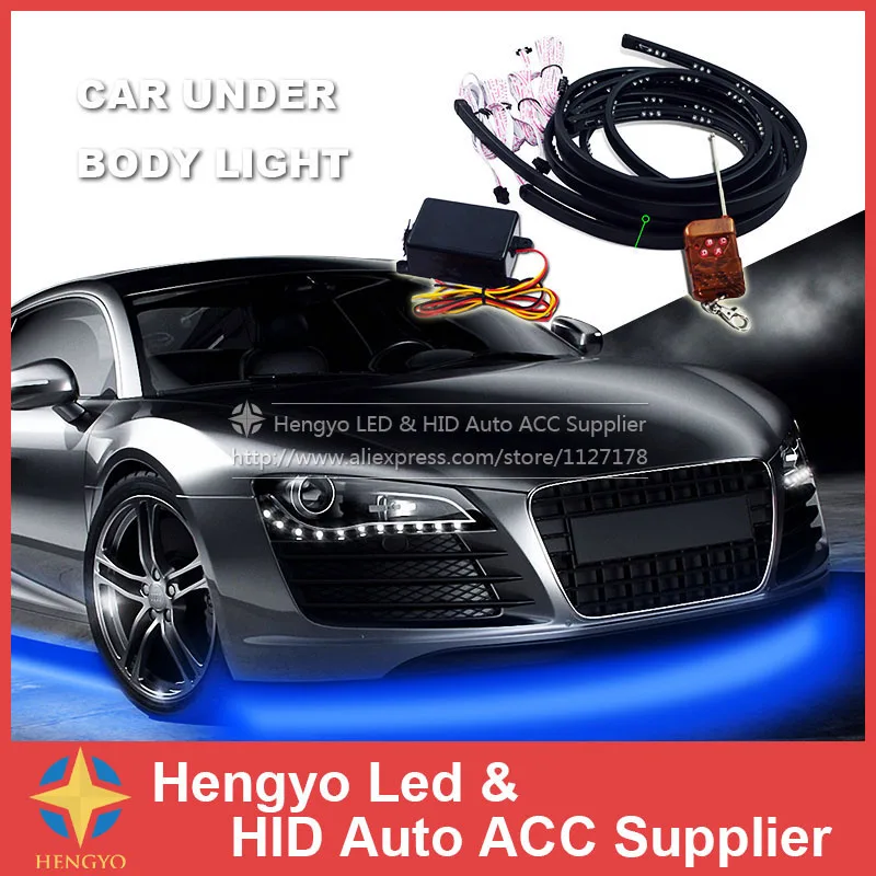 Бесплатная доставка 60 см * 90 4 шт. RGB под нижнюю часть автомобиля светящаяся гибкая