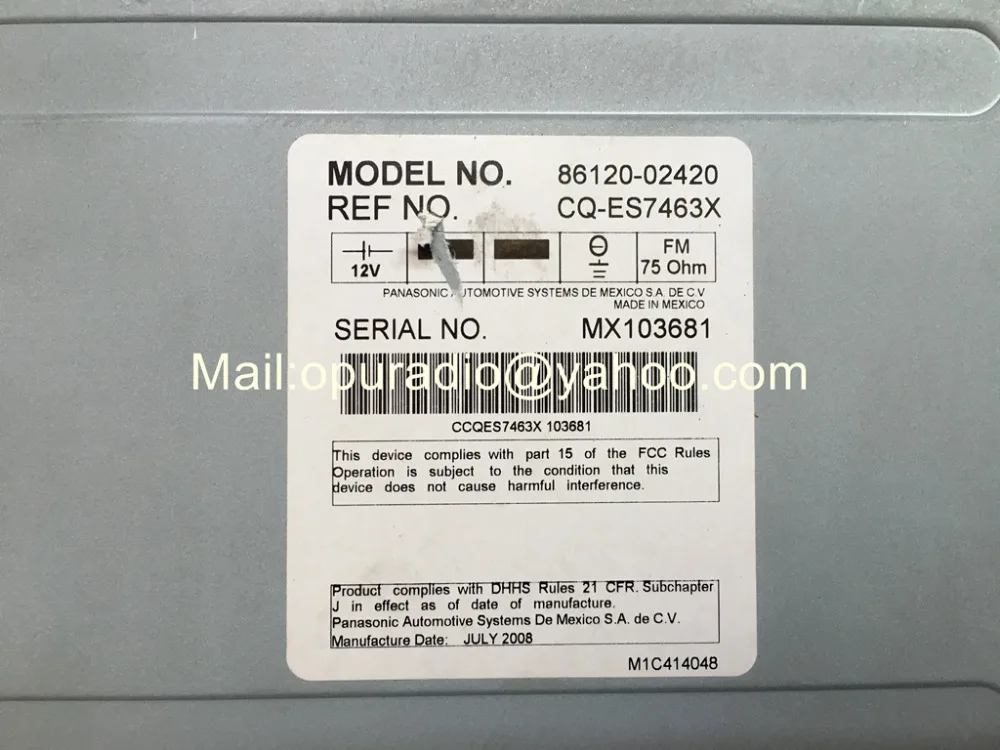 OEM Factory 6 disc CD changer 86120 02420 CQ ES7463X для Toyota Matrix radio|6 cd changer|cd 6toyota |