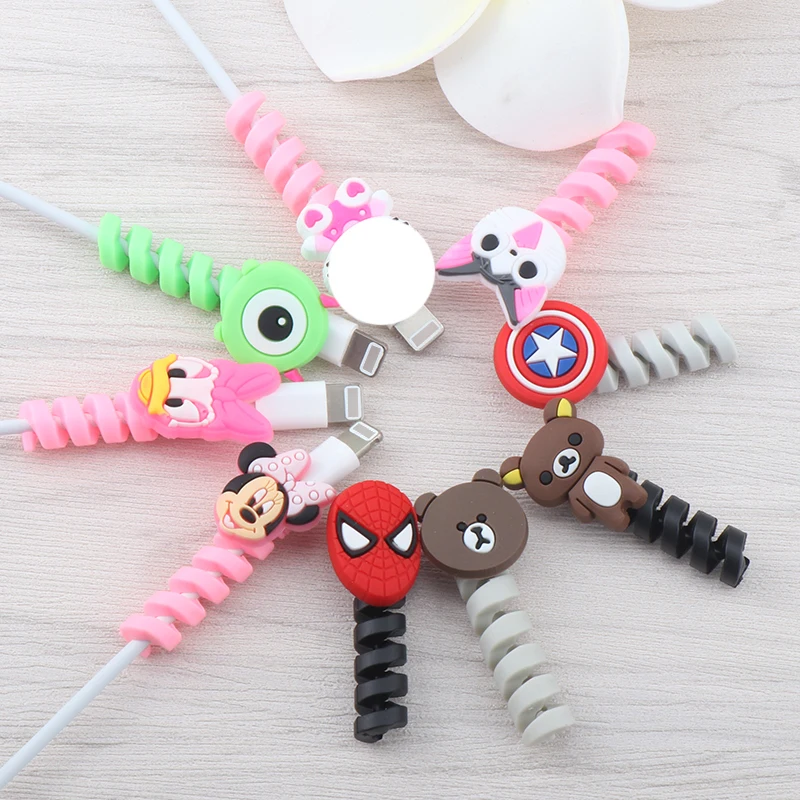 2 шт. защита для кабеля с мультипликационным принтом спиральная трубка намотка