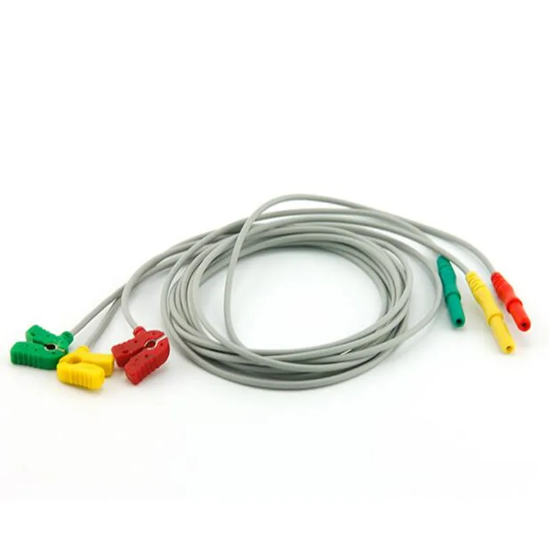 Бесплатная доставка AAAMI holter рекордер ECG leadwire 3 провода защелка AHA D1.5 для зажима 4 0