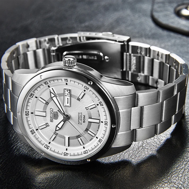 Английский календарь Seiko 5 автоматические механические мужские часы светящиеся