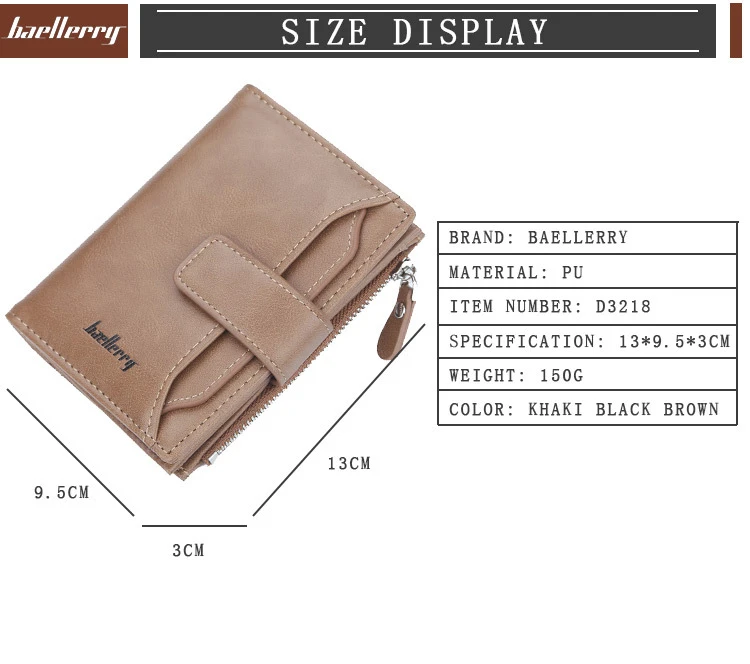 Baellerry Винтаж из искусственной кожи Для мужчин бумажник для визиток Держатель