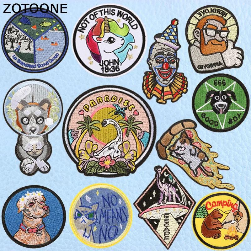 ZOTOONE картонные животные в парке Юрского периода вышивка единорога полоса на