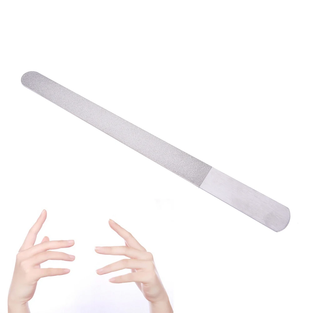 

Stainless Dual Sided Nail File Metal Grinding Rod Scrub Nail Art File Manicure Pedicure Tool High Quality 17.6*0.9cm