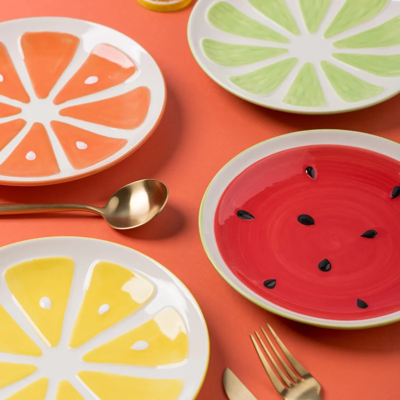 Breakfast Steak Children's Fruit Plate 8 inch Kitchen Dinner Plates Watermelon dish | Дом и сад