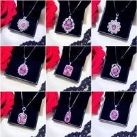 necklaces pendants for women fine jewelry pink cubic zirconia clavicular chain temperament bijoux femme