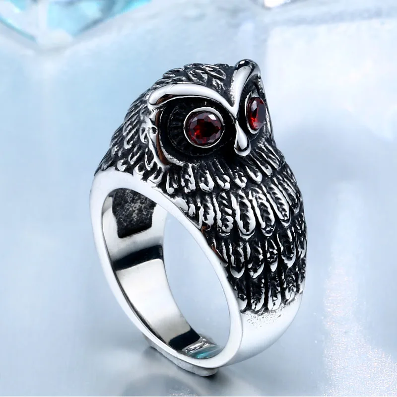 Байер Винтаж 3D для парня девушку Унисекс Нержавеющая сталь Мода красных глаз