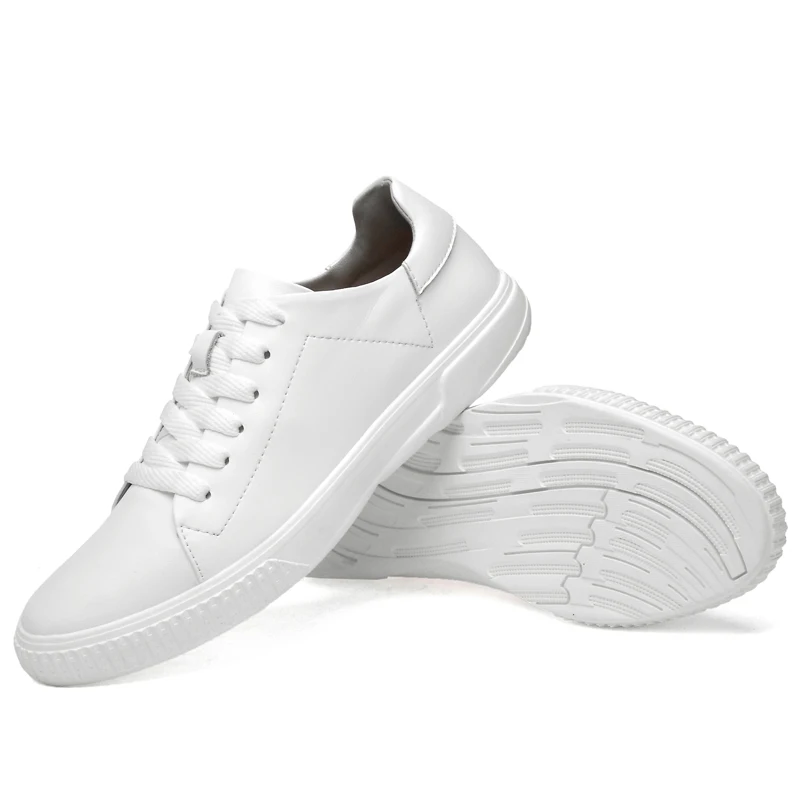 

2021Spring New Men's Shoes Casual Leather Breathable Autumn Black or White Shoe Man Comfortable Platform Shoes For Men Sneakers