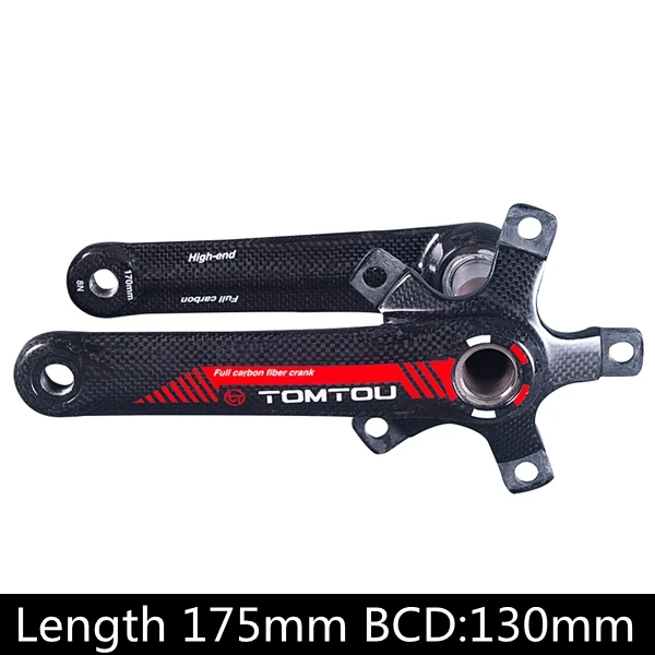 red 175X130mm Из карбонового волокна от tomtou велосипед Адреналин Дорожный велосипед шатуны 5 коготь дорога велосипед Адреналин BCD 110/130 мм Длина 170/175 мм аксессуары для велосипедов - Цвет: red 175X130mm