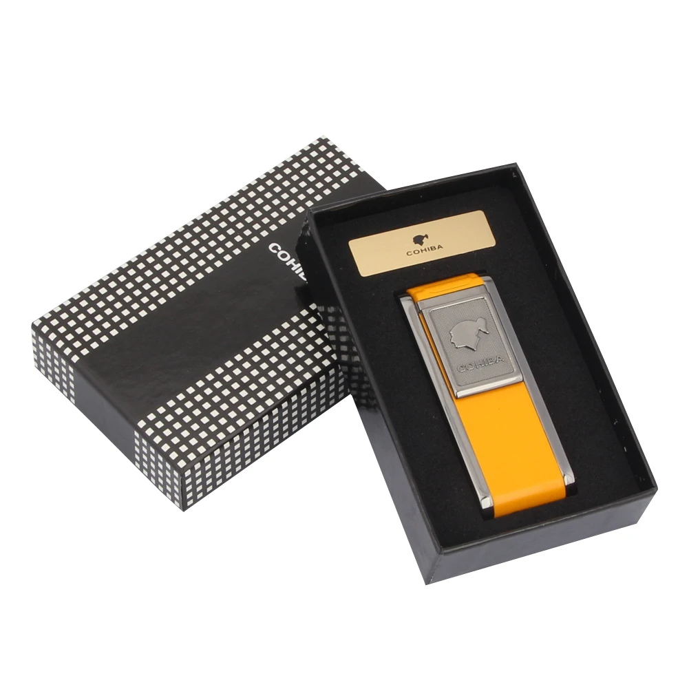 Зажигалка для сигар COHIBA 2 газовая зажигалка с пламенем карманные аксессуары
