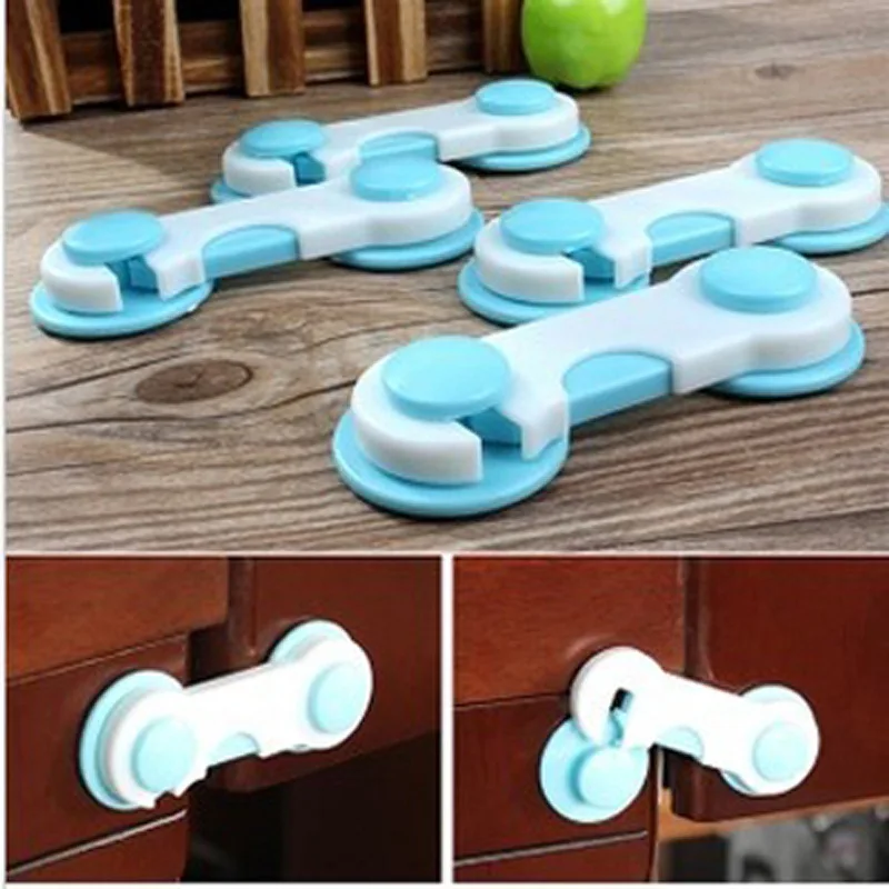 

2 pcs Baby safety protection multi-function baby safety lock Anti-pinch drawer door open child locks