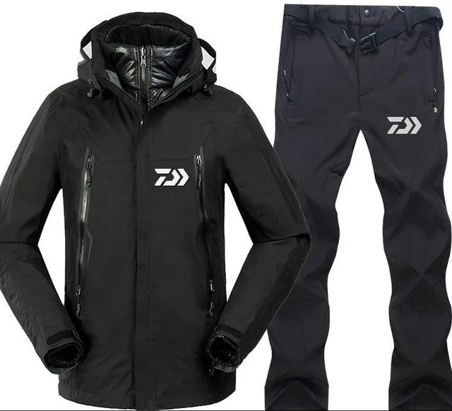 Daiwa Рыбацкая рубашка осень зима мужские спортивные походные скалолазание рыболовные куртки и штаны флисовые теплые уличные жилеты - Цвет: 1
