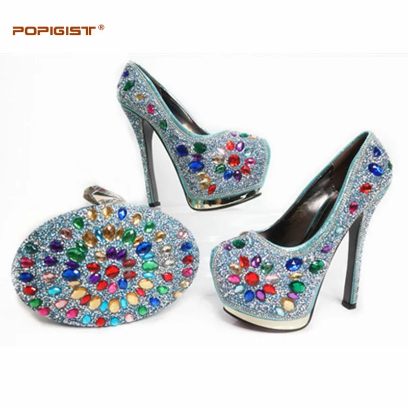 Модные женские туфли в африканском стиле и сумочка комплекте для свадебной