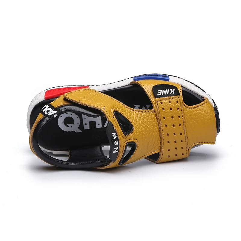 Новинка 2019 года детская обувь из натуральной кожи сандалии с закрытым носком для