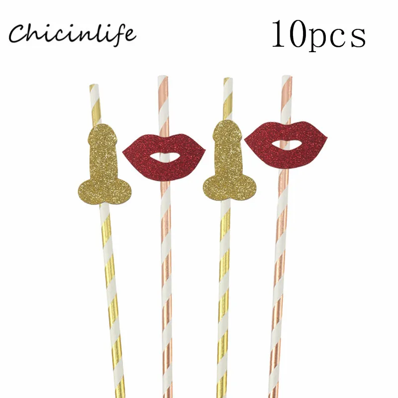 Chicinlife Вилли пенис бумажные салфетки чашки конфетти принадлежности для вечеринки-девичника Вилли напиток соломинки Свадебные куриные вечерние украшения - Цвет: mixcolor