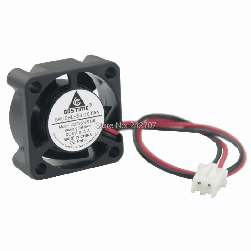 2 шт. Gdstime Мини DC 5 V с фокусным расстоянием 25 мм 2510 s 25x25x10 мм XH2.54-2Pin Бесщеточный Охлаждающий вентилятор Cooler