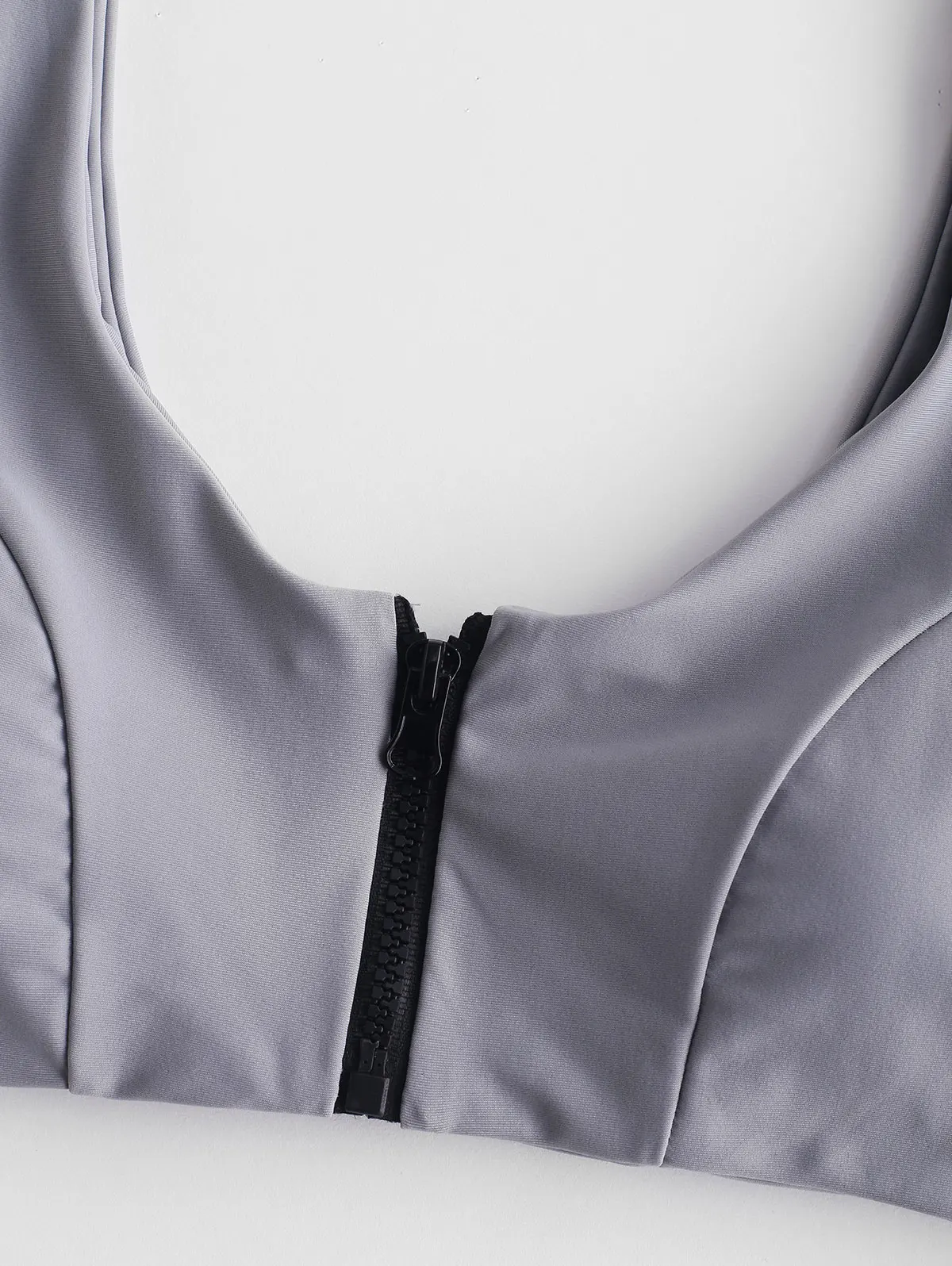 ZAFUL На застежке Tank Бикини Комплект Мягкий купальник Молнии Crop Top Твердые совок шеи Купальники Женщины Сексуальное Пуш Ап Купальник Бикини