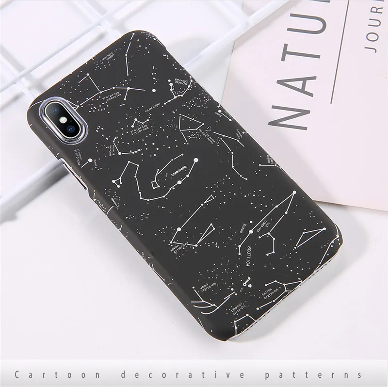 IPWSOO чехол для телефона со звездами для iPhone 6 6s 7 8 Plus X XS MAX XR космическая планета Созвездие узор Жесткий ПК для iPhone 7 чехол для телефона