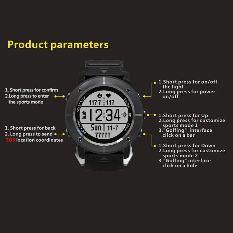 AMYNIKEER умные часы UW80C уличные спортивные часы gps навигация монитор сердечного ритма компас IP68 Водонепроницаемые умные часы для мужчин