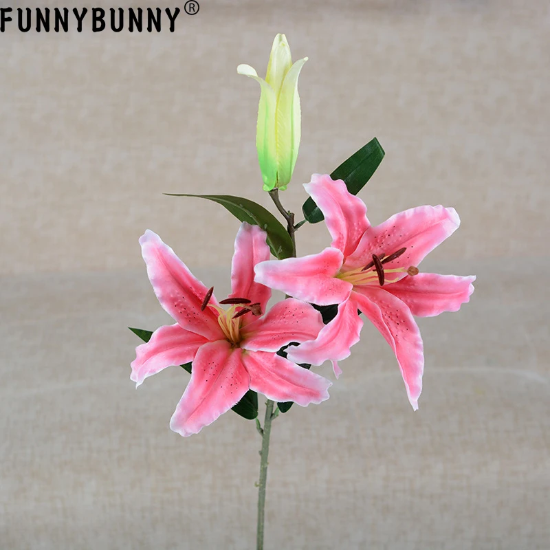 FUNNYBUNNY Artificial Lily Silk Cloth Home Decoration Wedding Bouquet Fake Flowers Plants | Дом и сад