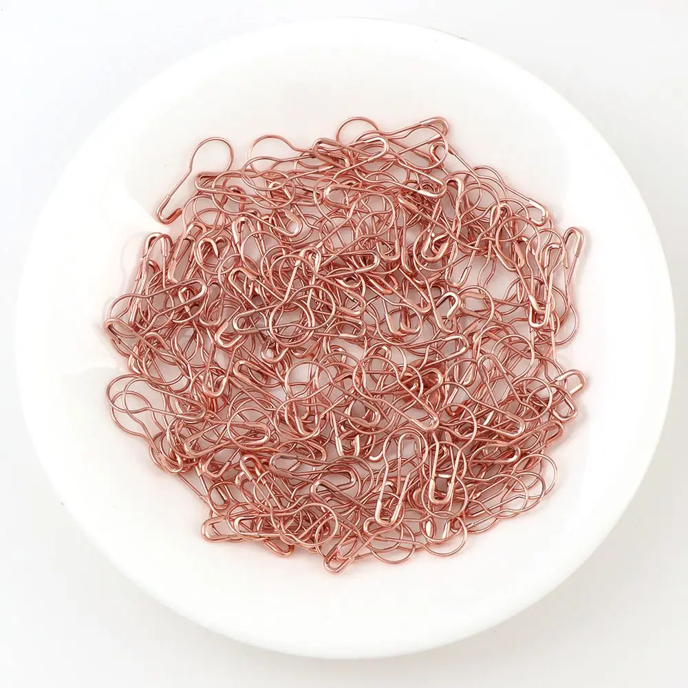 rose gold 100 шт. разноцветные безопасные булавки в форме тыквы металлические зажимы тыквенные булавки Вязание крестиком маркер бирка булавки зажимы для DIY комплекты одежды - Цвет: rose gold