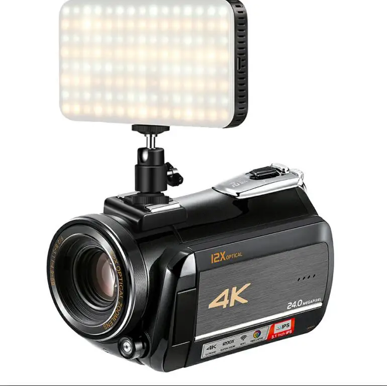 add 4 flash light Winait UHD 4 к 3840*2160(24fps) дар Wi Fi Цифровая видеокамера с 3,0 ''с сенсорным экраном TFT и 12x оптический Цифровая видеокамера - Цвет: add 4 flash light