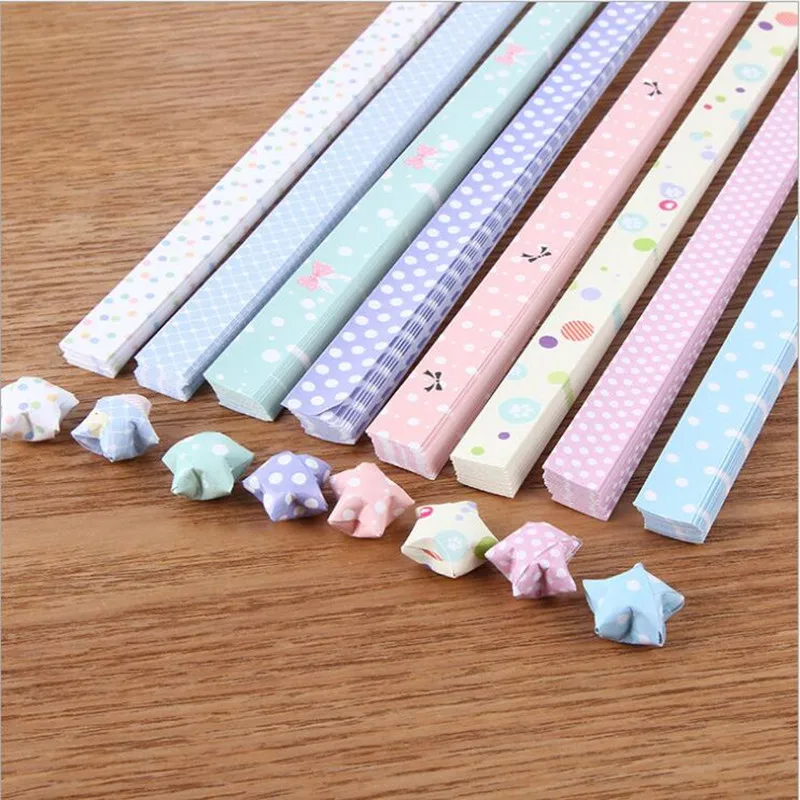 400 шт. креативная ручная работа оригами счастливая звезда бумага флуоресцентная