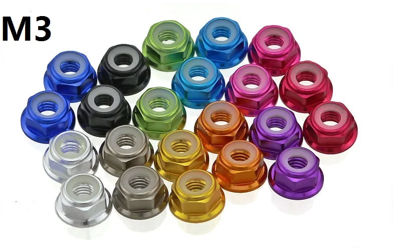 50 шт./лот Высокое качество M3 цветные анодированные сапфировые синие фланцевые