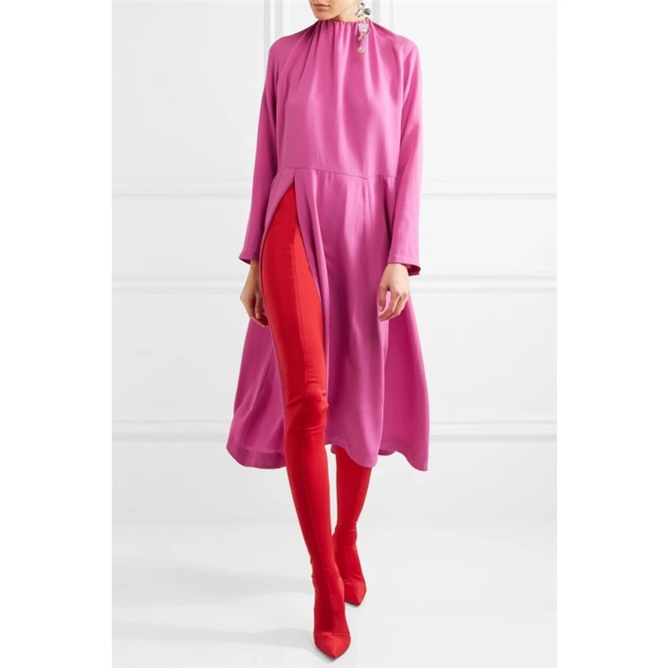 Новинка Модные пикантные сапоги с завышенной талией Атласные эластичные выше