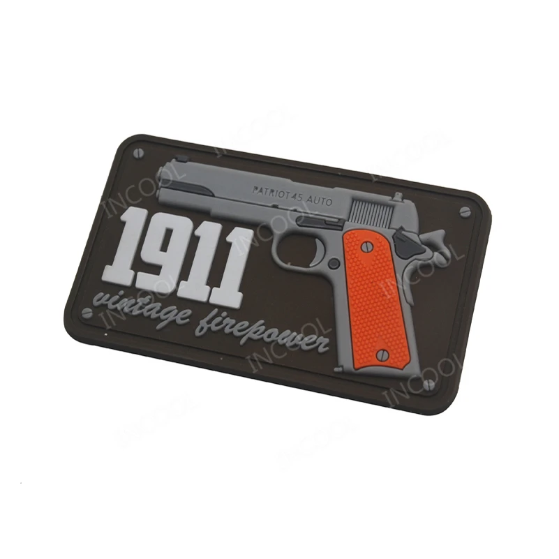3D ПВХ 1911 винтажный пожарный патч военный тактический пистолет резиновый