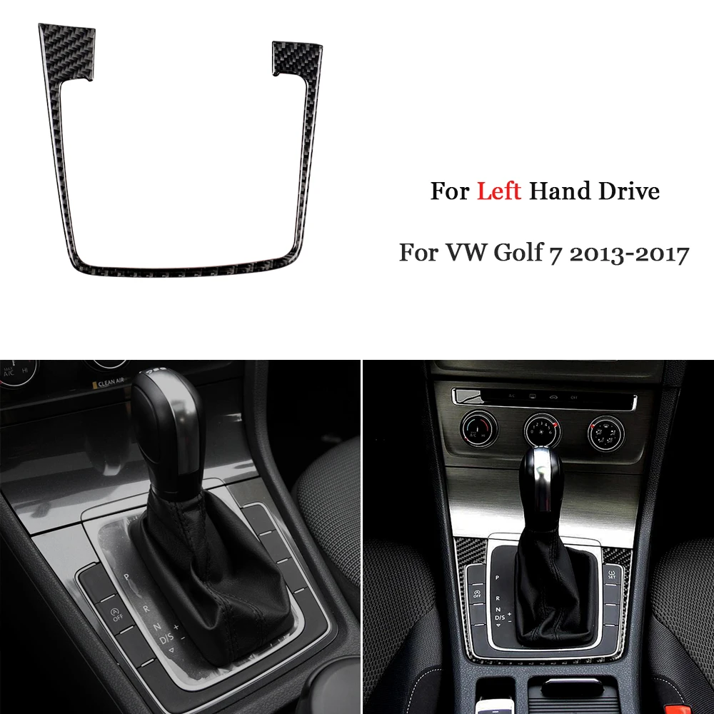 

3D Carbon Fiber Interior Gear Shift Panel Trim Cover Decal Sticker for VW golf 7 MK7 2013 2014 2015 2016 2017 LHD