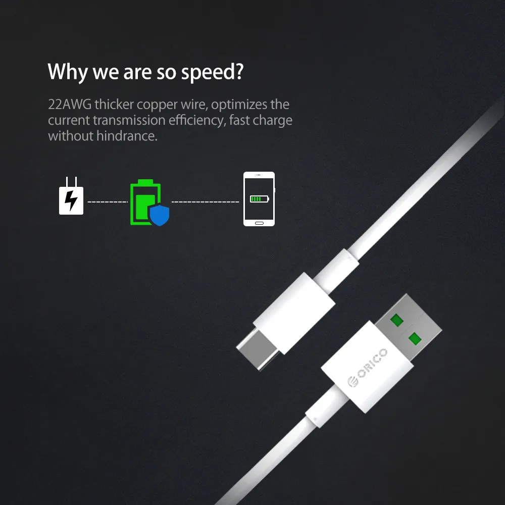 USB Type C кабель ORICO 5A высокоскоростной usb для синхронизации и зарядки Huawei P9 Macbook LG G5