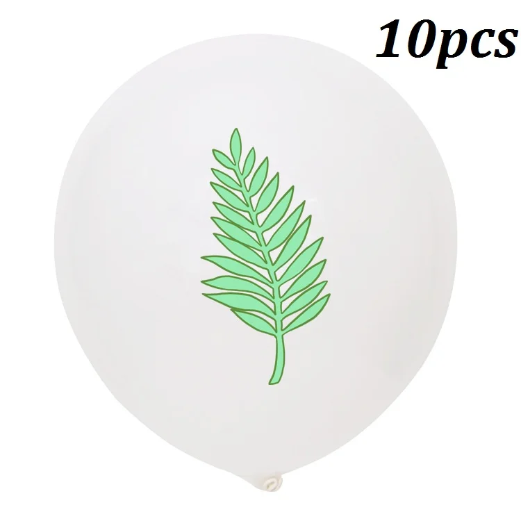 Banana leaf 10 шт./лот Фламинго печатный лист латексный шар ананас Печатный Надувное свадебное украшение мяч Гавайские вечерние принадлежности - Цвет: Banana leaf