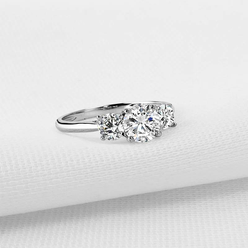 Кольцо женское из серебра 925 пробы с 3 камнями|ring wedding|ring sterlingsilver women |