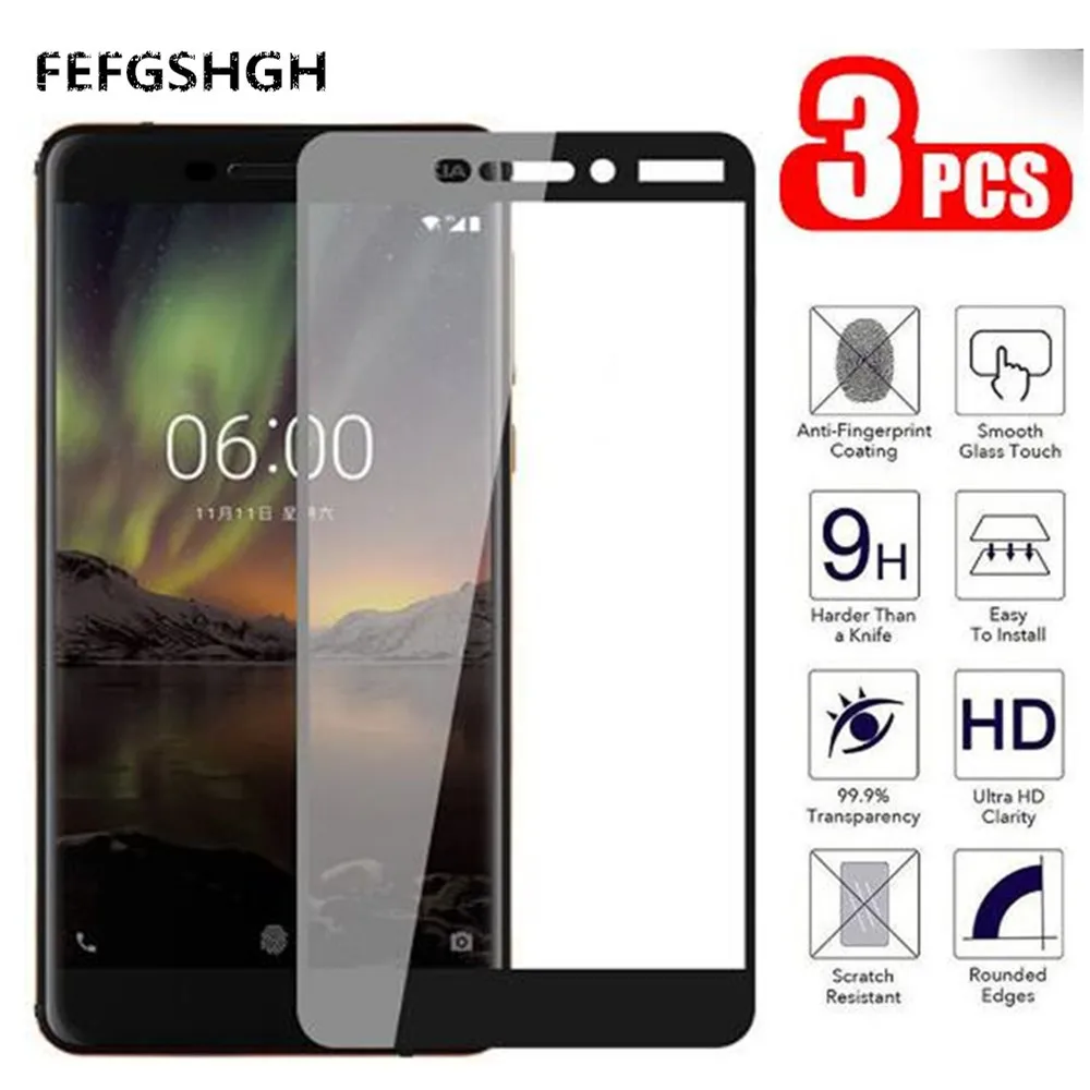 For Nokia 5.1 Tempered Glass For Nokia 5.1 Glass 9H Full Cover Screen Protector for Nokia 5.1 2018 P