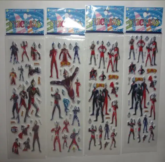 Микс 10 листов/лот Ultraman 3D Картонная пузырчатая наклейка для детей подарок на день