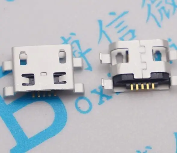 100 шт. микро USB 5 контактов 0 8 мм без боковой стороны тип в плоское горлышко завивки