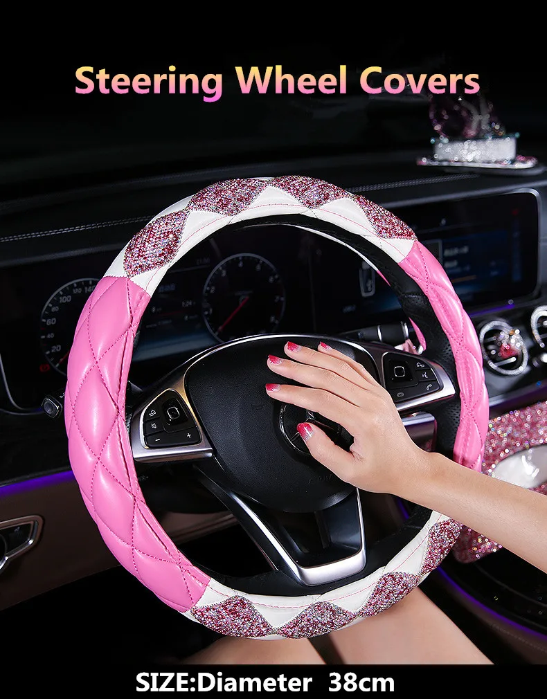 Хрустальный чехол на руль со стразами для папы JP алмазные чехлы рулевое колесо