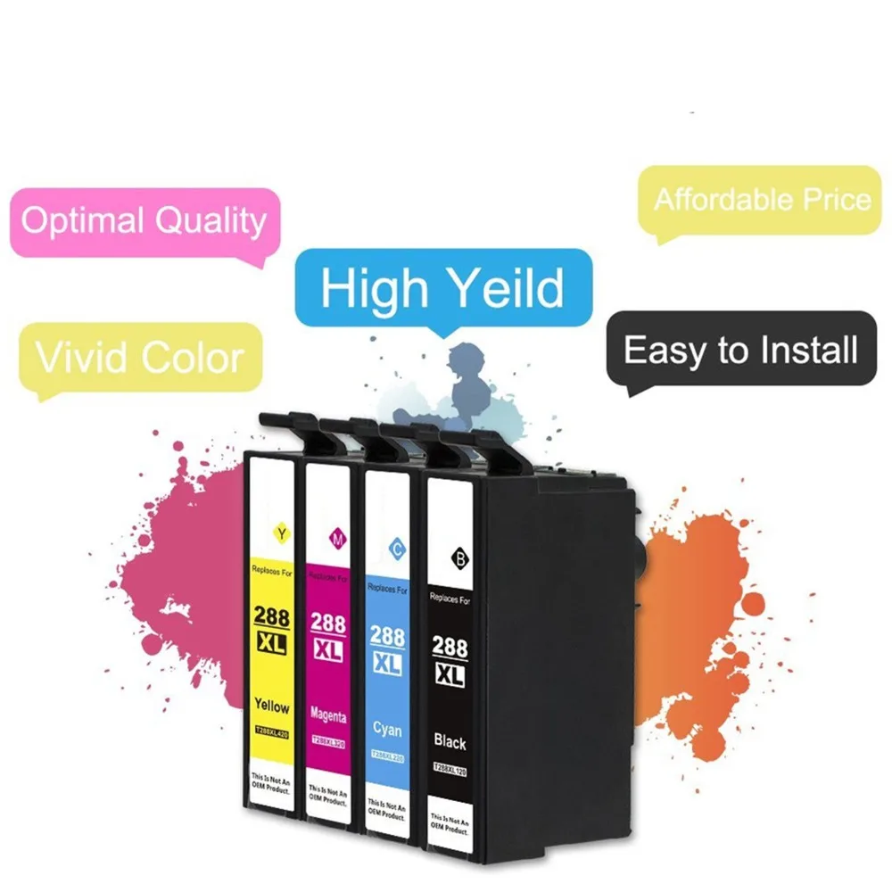 Совместимый картридж с чернилами для Epson 288 288XL (5 черных) 5 шт. в упаковке