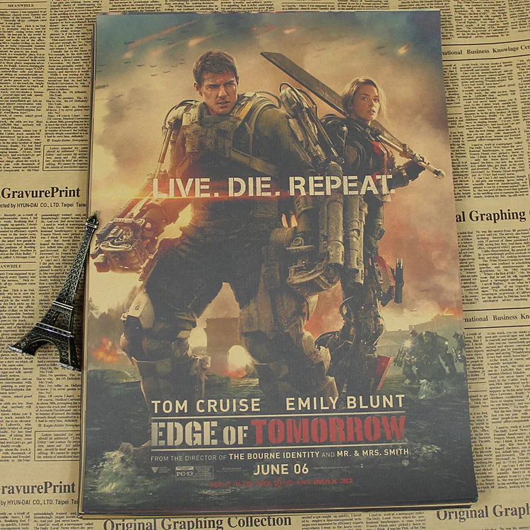 Том куризе ретро крафт-бумага фильм плакат завтра край человек на Джеке