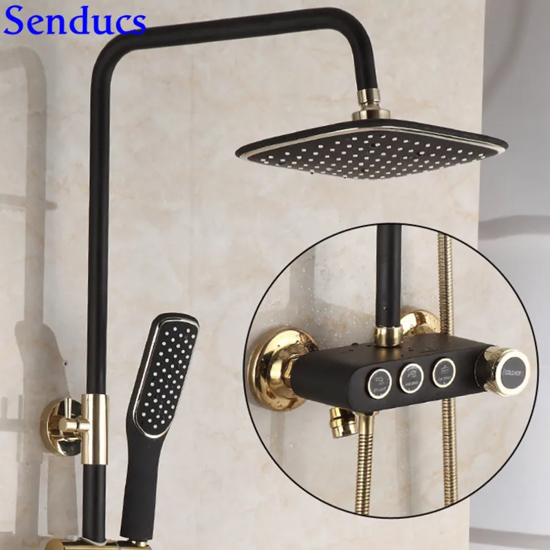 Набор для душа sendukblack Gold 8 дюймов лейка тропический душ качественный латунный
