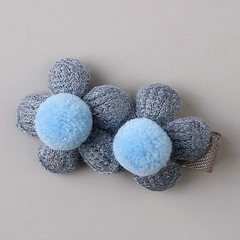 FJ50256 новая милая шерстяная заколка для волос с цветами вязаная ткань обернутые