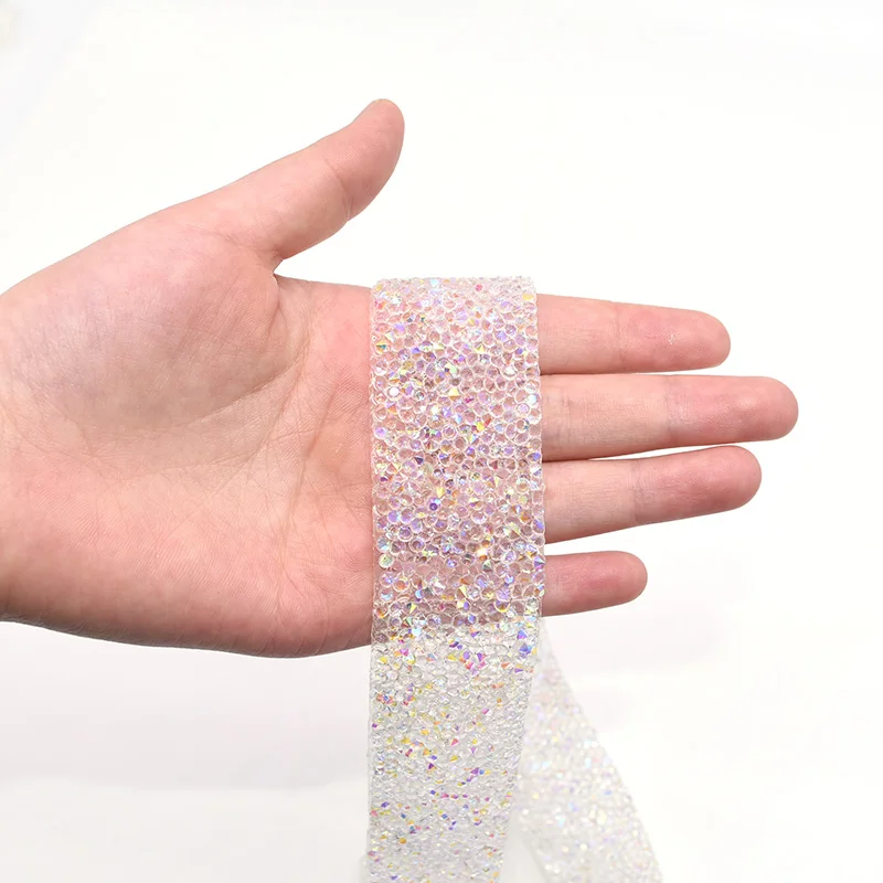 B04 3cm x 1yard 1 ярд кристалл швейная кружевная отделка Лента Горячая фиксация Стразы Лента железная аппликация для свадебного украшения вечерние платья DIY Craft 8 - Цвет: B04 3cm x 1yard