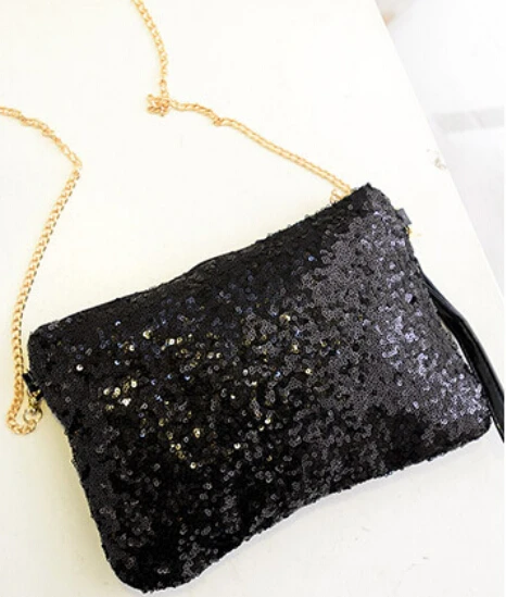 5pcs/lot New   sequins envelope bags fashion chain shoulder bags  bags women pu leather handbags Sequins