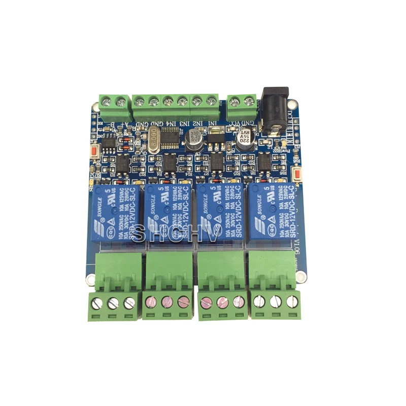MODBUS-RTU 4 способ релейный модуль STM8S103 MCU два развития RS485 связи ttl