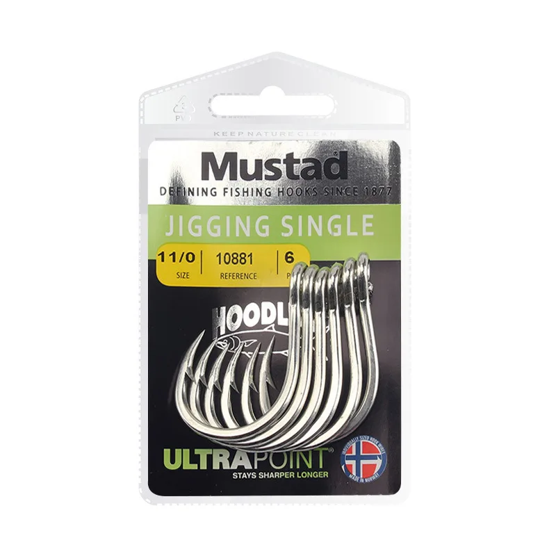 Mustad 10881 крючки для джиггинга из высокоуглеродистой стали Глубоководной Рыбалки