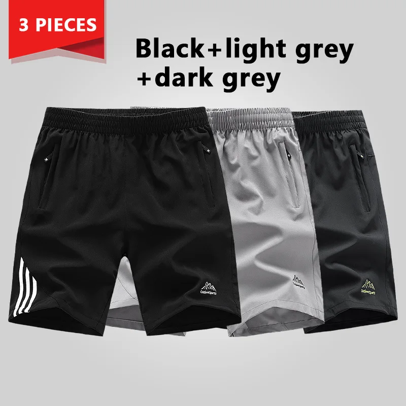 Модные шорты в полоску мужские спортивные штаны на молнии с карманами для