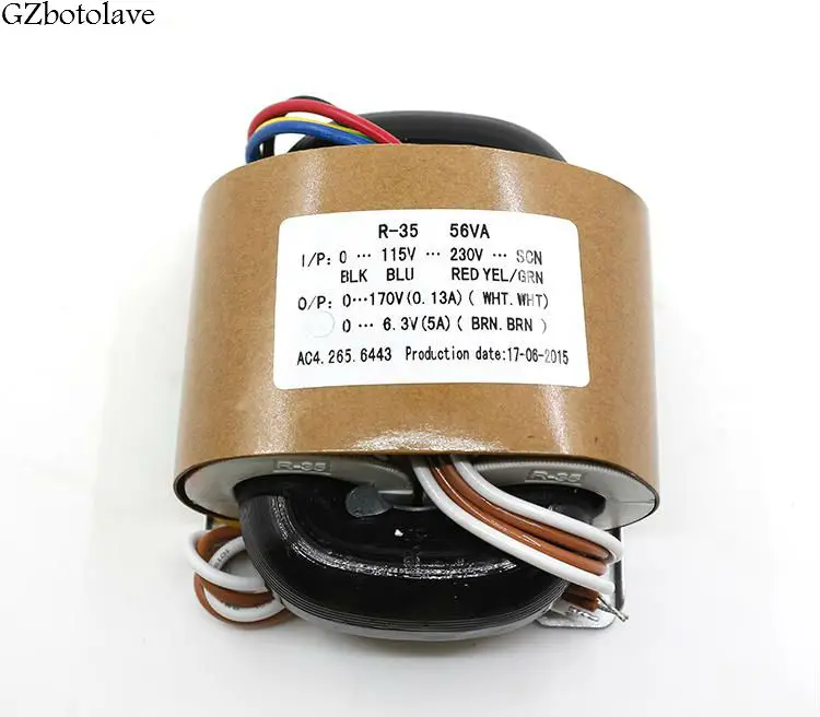 gzbotolave 56VA r-трансформатор 0-115V-230V до 170 В+ 6.3 В 50 Вт трансформатор
