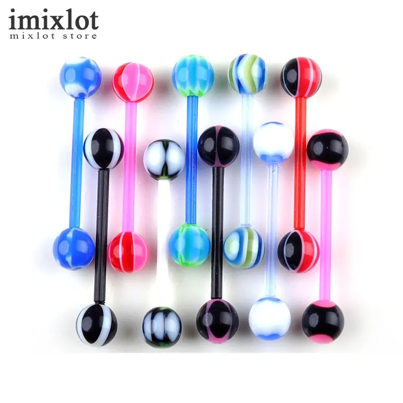 Imixlot 10 шт./лот 16 Стиль красочные мягкие акрил для бровей пупка губ язык кольцо нос