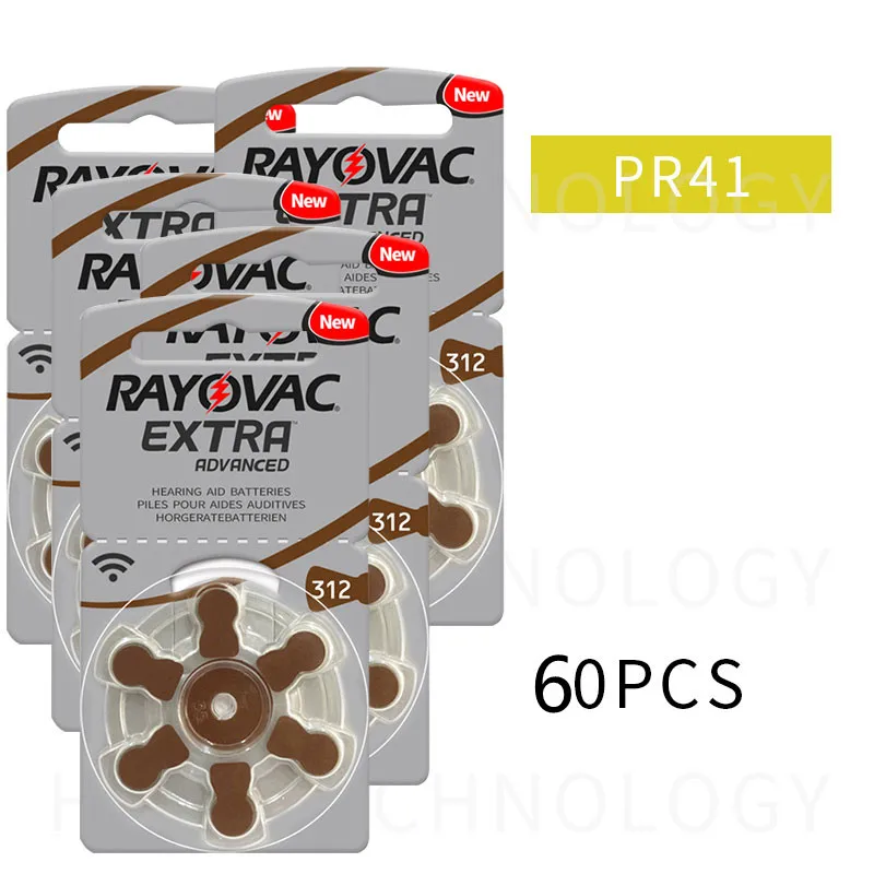 60x10 (Карта) батарейки слухового аппарата Rayovac 312/A312/PR41. Батареи A312 Бесплатная